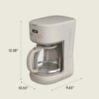 Wake Up to Fresh Brew: 12-Cup Programmable Coffee Maker with Reusable Filter and LCD Display in Oatmilk
