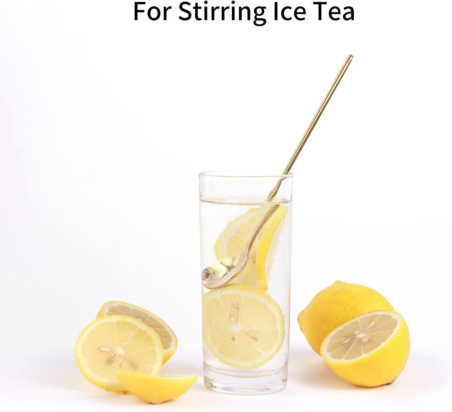 Elevate Your Beverage Experience with 4 PCS Gold Stainless Steel Long Handle Coffee & Tea Spoons - Perfect for Stirring Ice Tea, Espresso, and More!