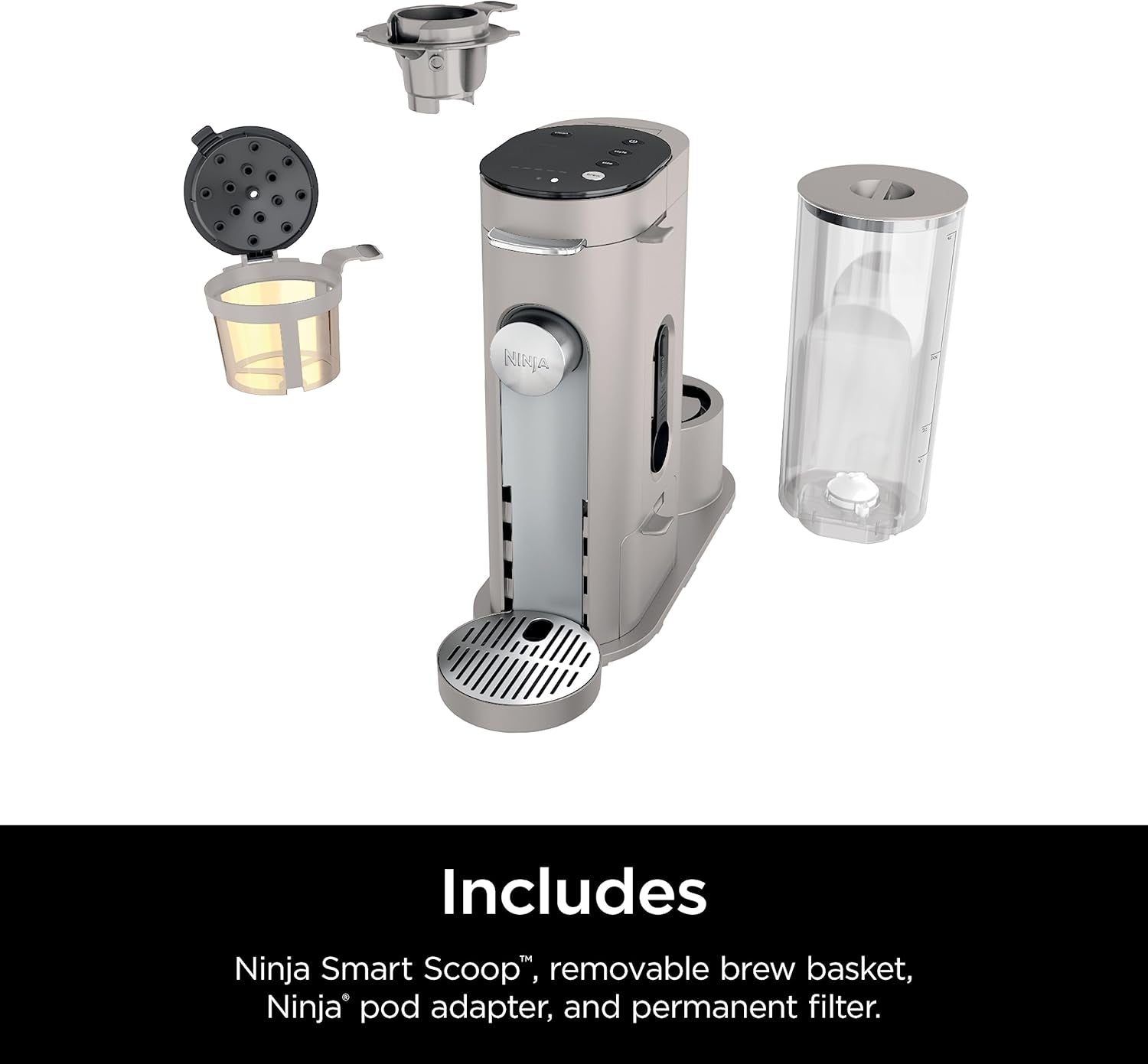 Experience Ultimate Coffee Bliss with the Compact Pods & Grounds Single-Serve Coffee Maker - K-Cup Compatible, Brew Grounds or Pods, Perfect for Iced Coffee Lovers!