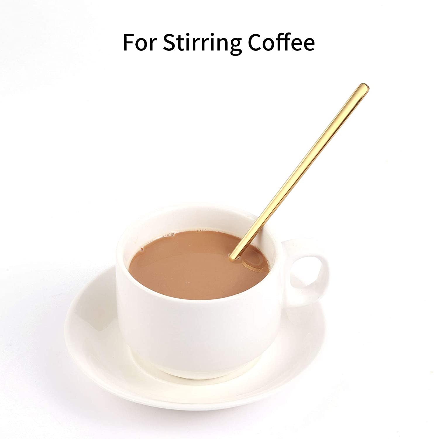Elevate Your Beverage Experience with 4 PCS Gold Stainless Steel Long Handle Coffee & Tea Spoons - Perfect for Stirring Ice Tea, Espresso, and More!