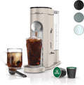 Experience Ultimate Coffee Bliss with the Compact Pods & Grounds Single-Serve Coffee Maker - K-Cup Compatible, Brew Grounds or Pods, Perfect for Iced Coffee Lovers!