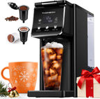 Brew Your Perfect Cup: Hot & Iced Coffee Maker with Bold Setting, 52 Oz Removable Water Tank, and Versatile Brewing Options for K-Cup and Grounds (Black)