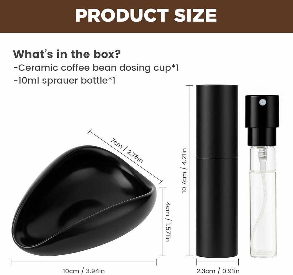 Elevate Your Coffee Ritual with the Elegant Ceramic Dosing Cup & Spritzer Gift Set - Perfect for Home Baristas and Coffee Lovers!