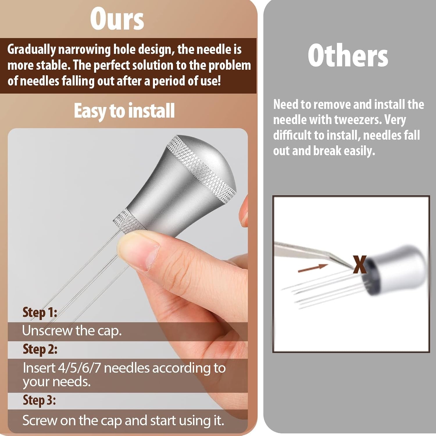 Elevate Your Espresso Experience with the MEION WDT Espresso Distribution Tool - 14 Precision Needles for Perfectly Ground Coffee