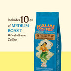 Indulge in the Essence of Hawaii with Koloa Estate Medium Roast Whole Bean Coffee – Smooth, Non-Bitter Pure Arabica with Light Floral Notes – 10oz Pack