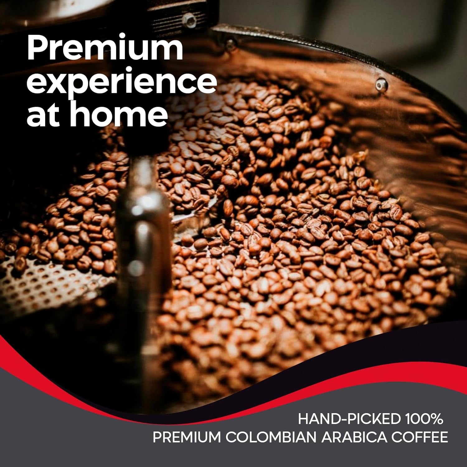 Indulge in Bold Flavors: Volcan Whole Bean Dark Roast Coffee - 100% Colombian Arabica with Sweet Caramel & Cocoa Notes - 16 Oz