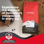 Indulge in Bold Flavors: Volcan Whole Bean Dark Roast Coffee - 100% Colombian Arabica with Sweet Caramel & Cocoa Notes - 16 Oz