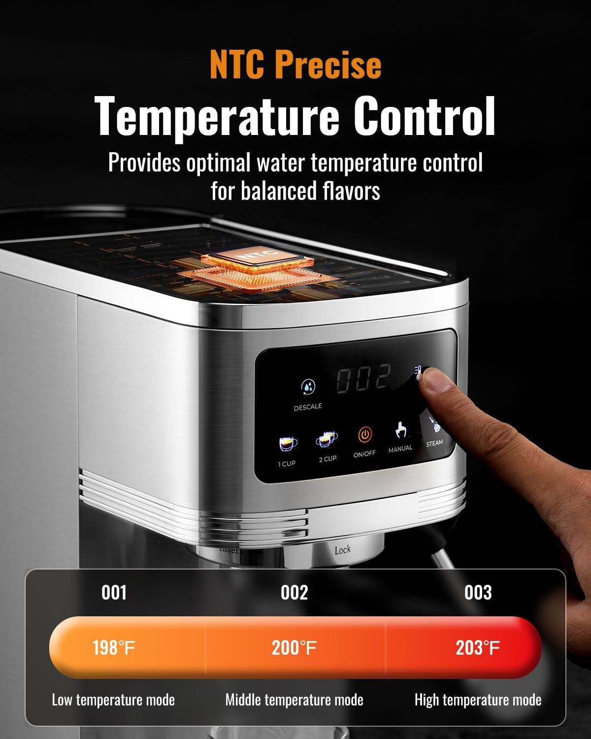 Elevate Your Coffee Experience with the Professional 20 Bar Espresso Machine – Touchscreen, Milk Frother, and Adjustable Temperature for Perfect Cappuccinos and Lattes