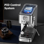 Elevate Your Coffee Experience with the KOIOS EM621 Espresso Machine - 20 Bar Compact Maker with Steam Wand and 58Oz Removable Water Tank in Sleek Silver